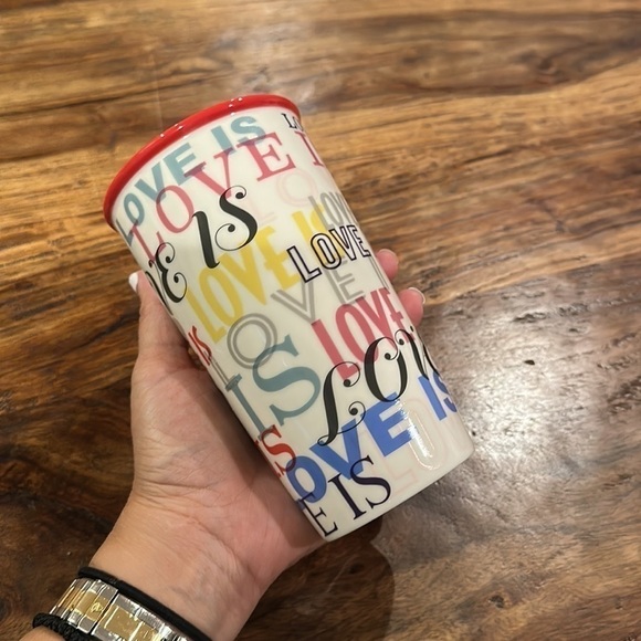 Starbucks - Love Is - Multi Color Insulated Ceramic Travel Tumbler Mug - Picture 2 of 8